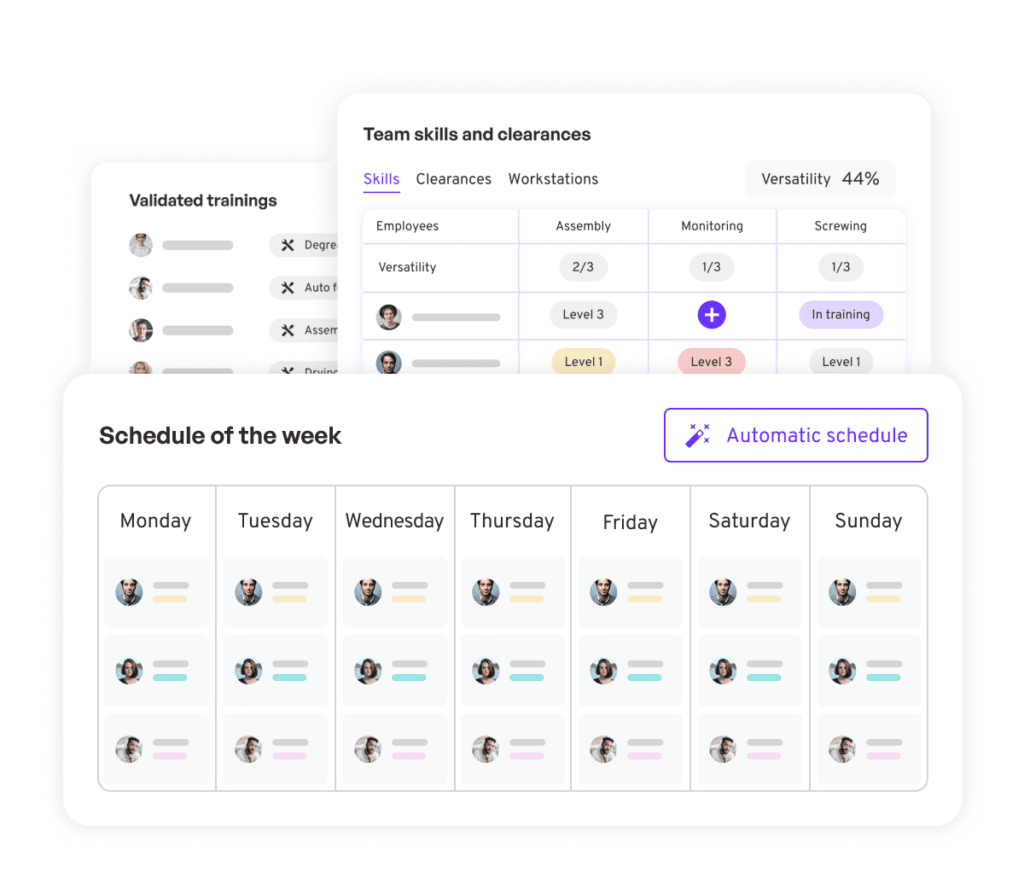 Skills management and scheduling software for production teams