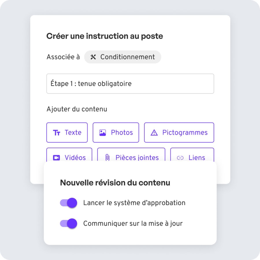 Pilotage des instructions au postes