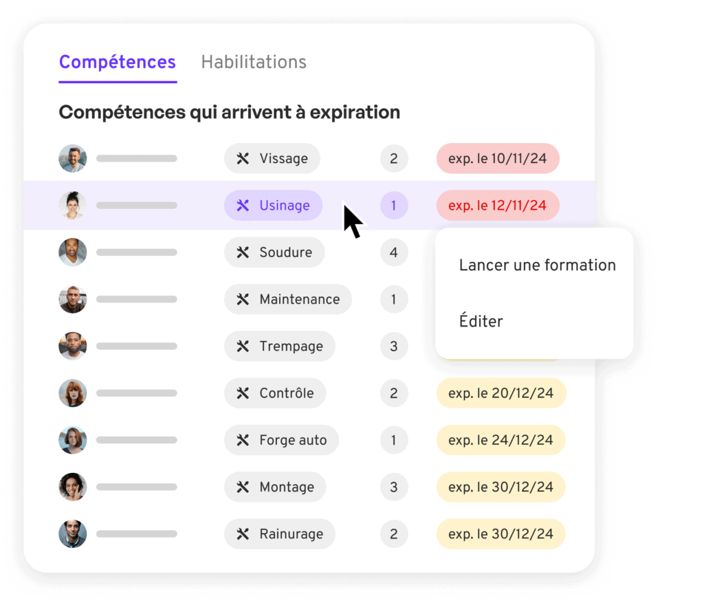 matrice de compétence