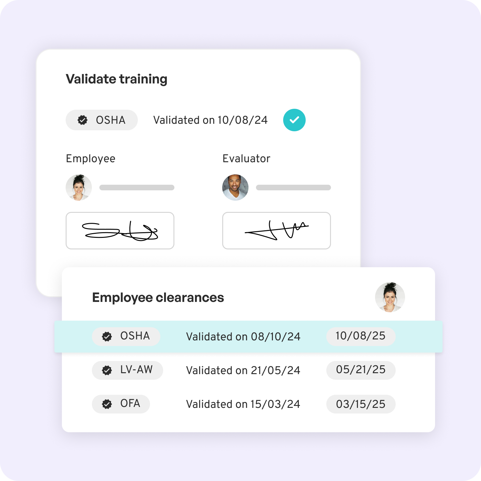 Track training validation