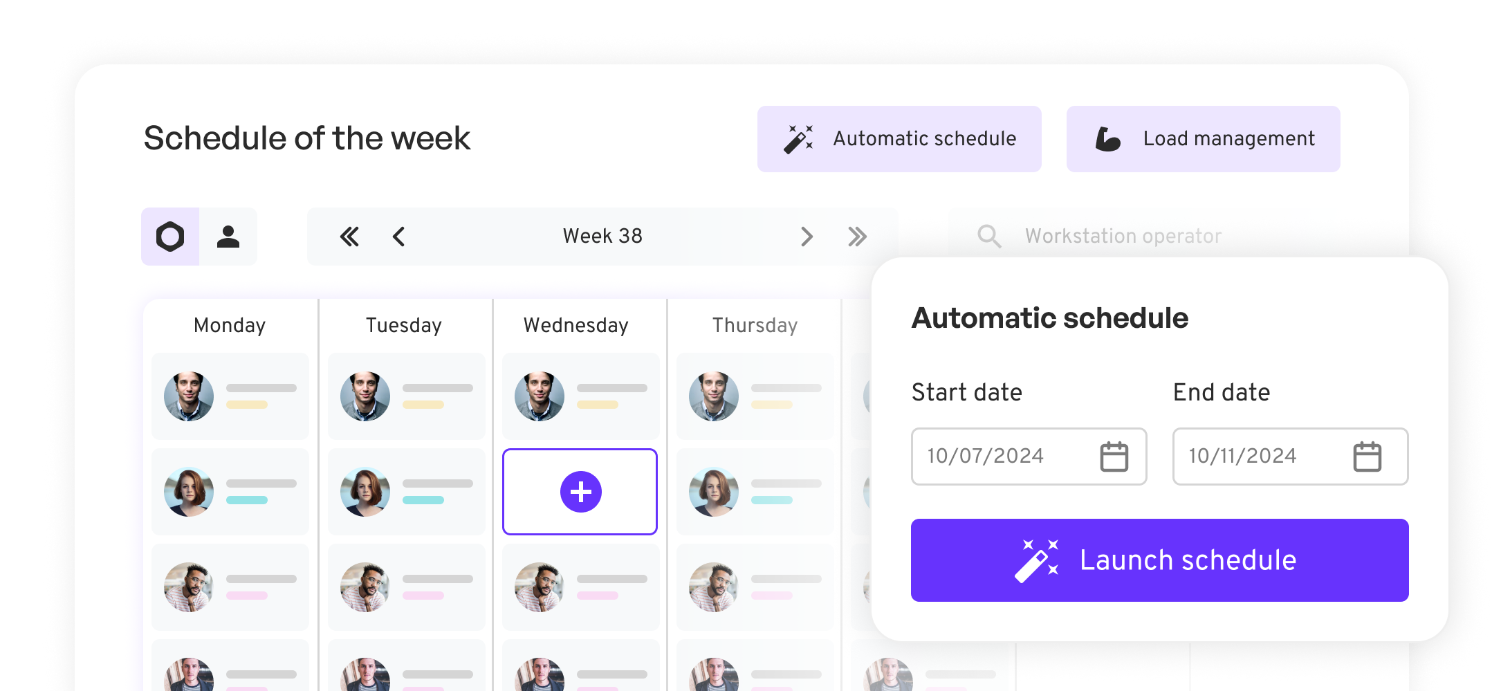 Un calendario de asignación de trabajos en unos minutos