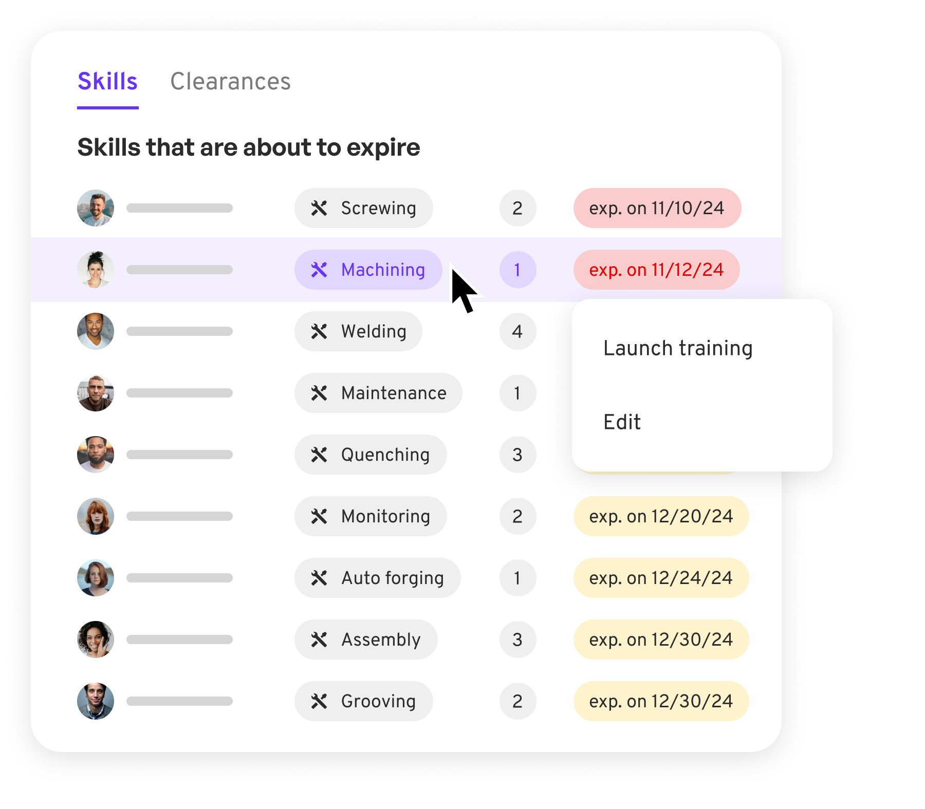 Mercateam industry skills matrix